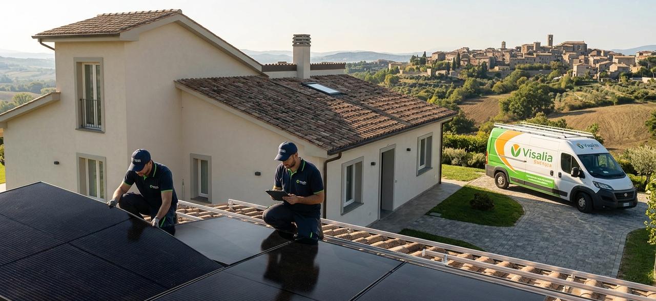 Installazione pannelli fotovoltaici Total Black ad alta efficienza su tetto residenziale