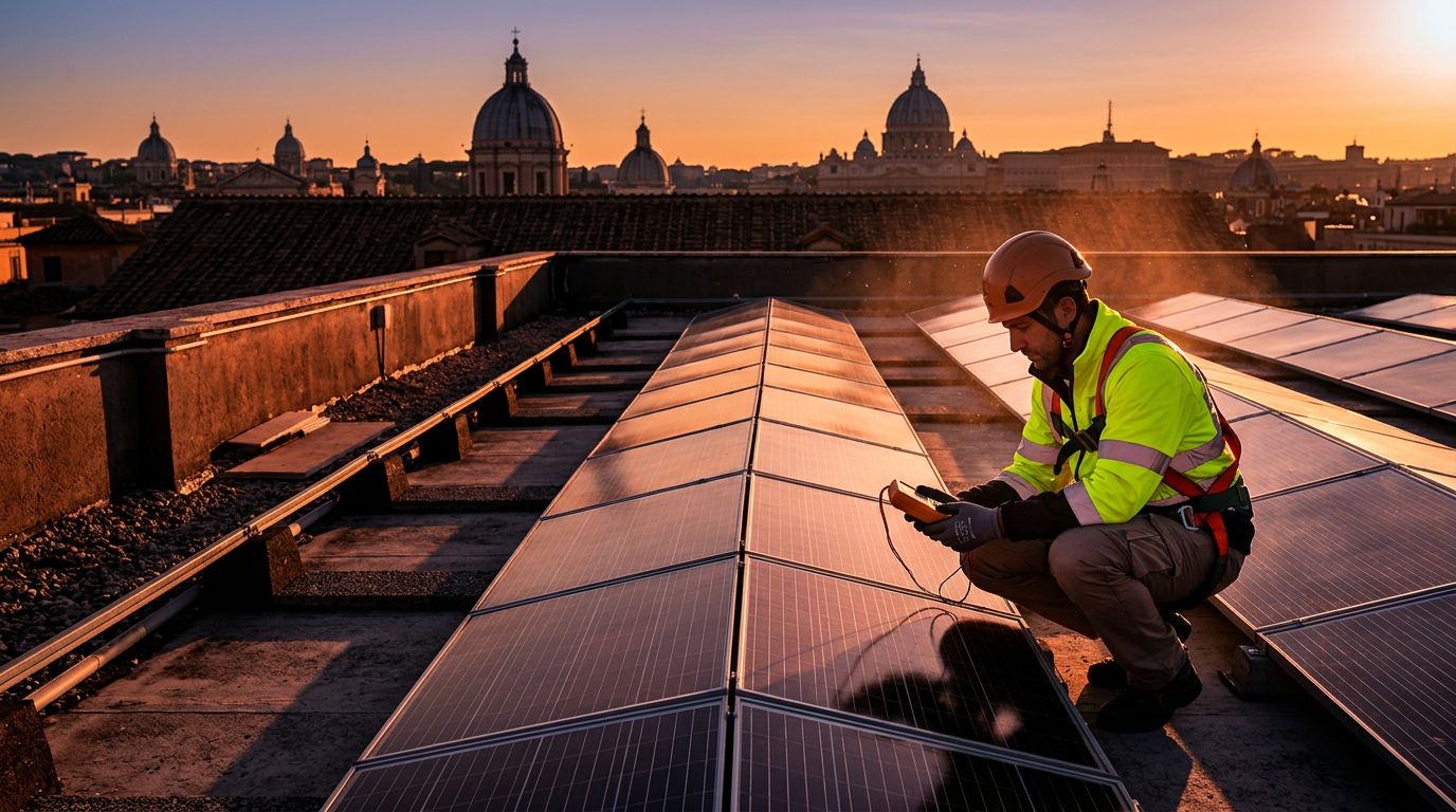 Manutenzione impianti fotovoltaici Roma: controlli e costi